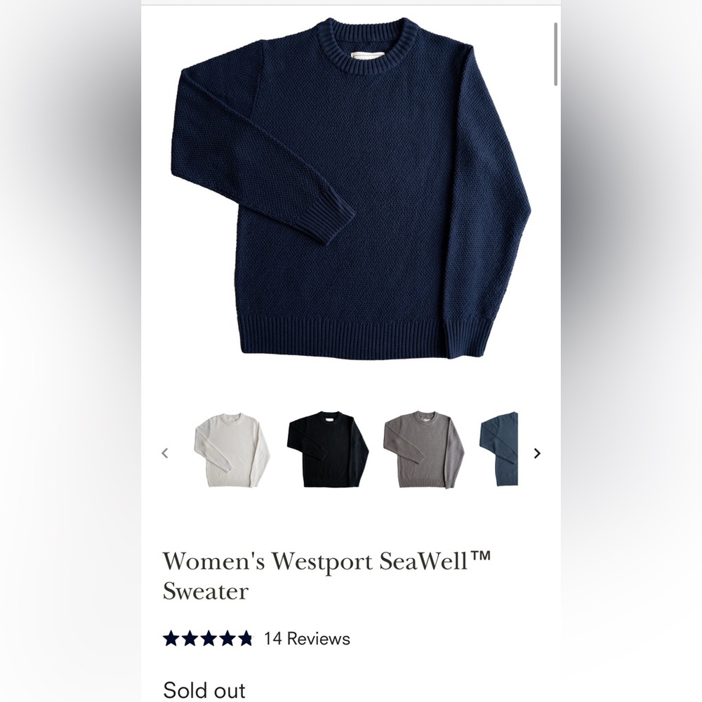 Beautiful navy Long Wharf Westport SeaWell sweater - Medium